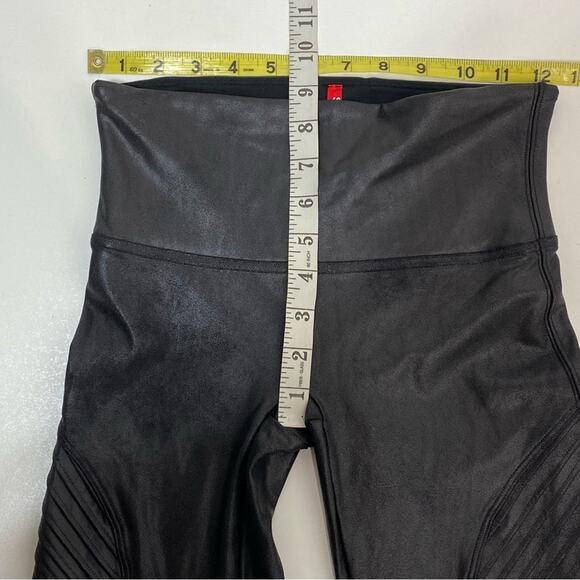 Spanx High Waisted Faux Leather Moto Leggings Black M - Picture 9 of 10
